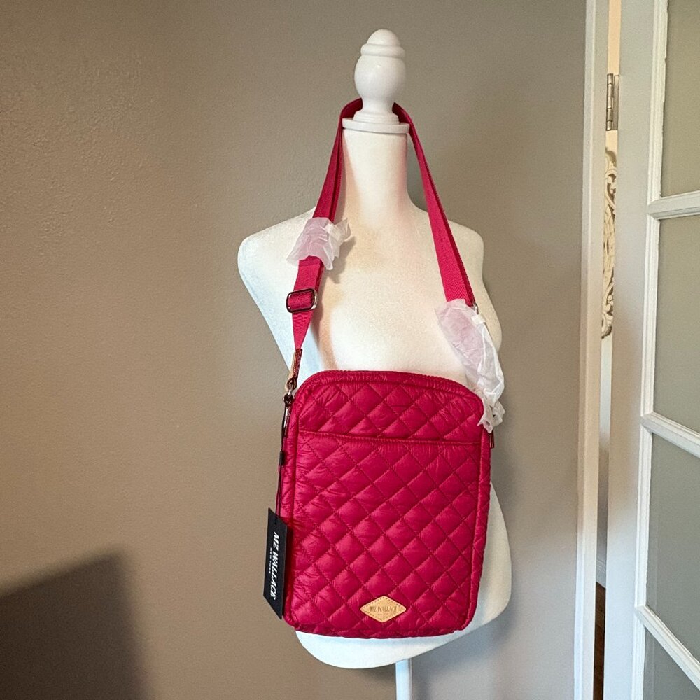 MZ WALLACE LARGE Metro Crossbody Quilted Nylon Handbag Punch NWT!